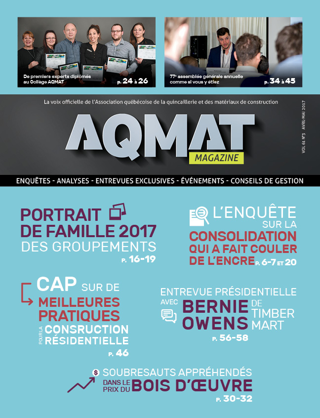 Magazine AQMAT Vol 61 No. 3 - avril/mai 2017