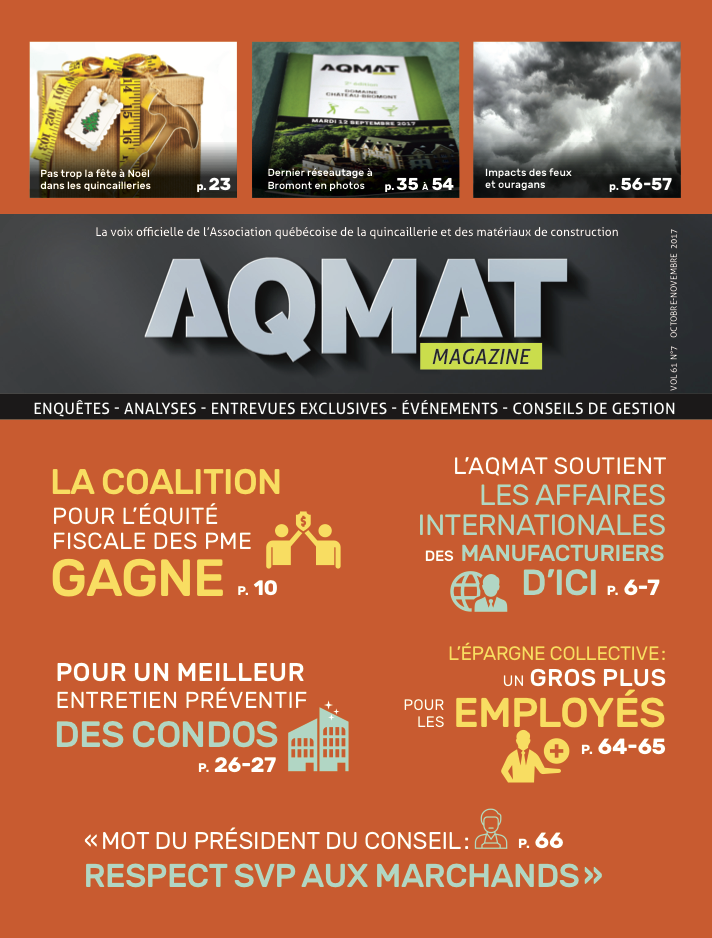 Magazine AQMAT Vol 61 No. 7 - Octobre-novembre 2017